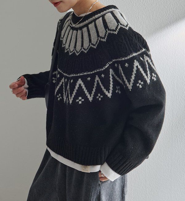  「シェットランドウール求心ニットプルオーバー」|キャミソール|