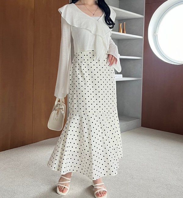  「【マイナス5キロ見え】後ろレースアップマーメイドスカート」|スカート|