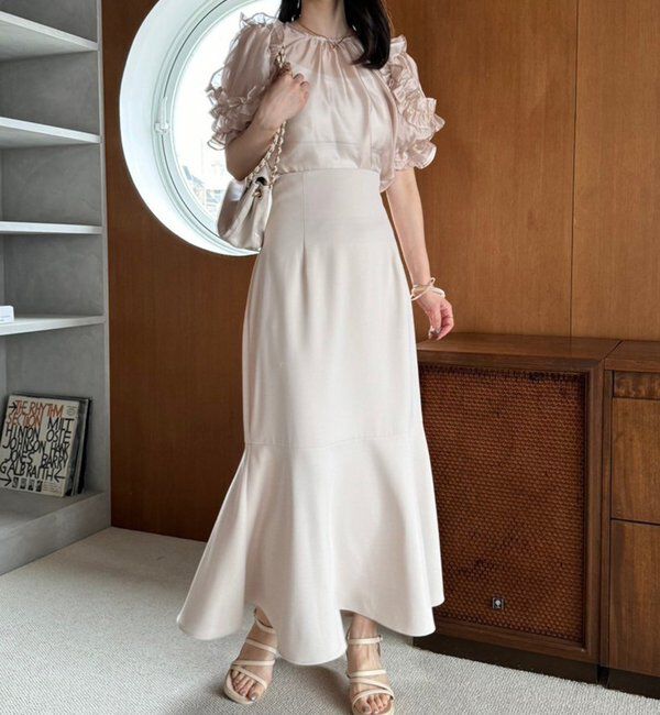  「【マイナス5キロ見え】後ろレースアップマーメイドスカート」|スカート|