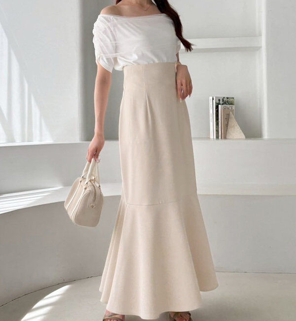  「【マイナス5キロ見え】後ろレースアップマーメイドスカート」|スカート|