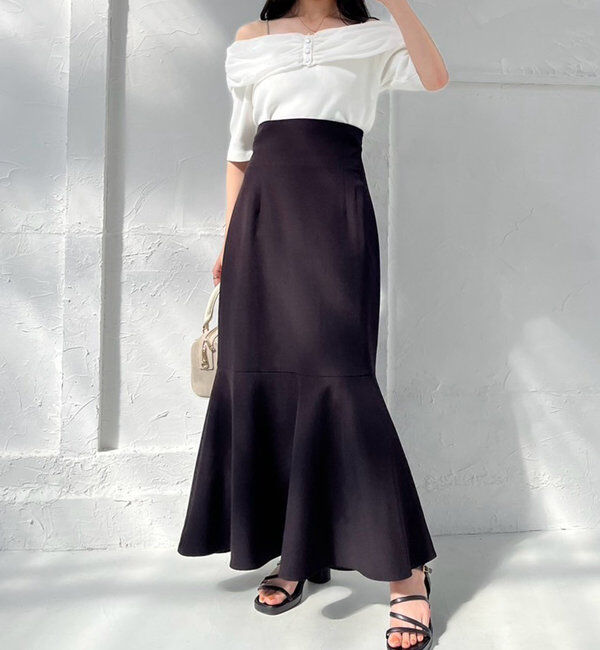  「【マイナス5キロ見え】後ろレースアップマーメイドスカート」|スカート|