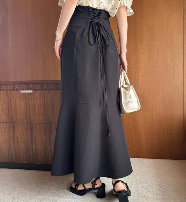  「【マイナス5キロ見え】後ろレースアップマーメイドスカート」|スカート|