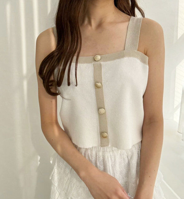  「セット対応/配色ラメニットビスチェ」|ニット・セーター|