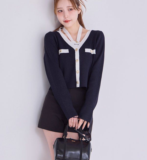  「セット対応/配色ラメニットビスチェ」|ニット・セーター|