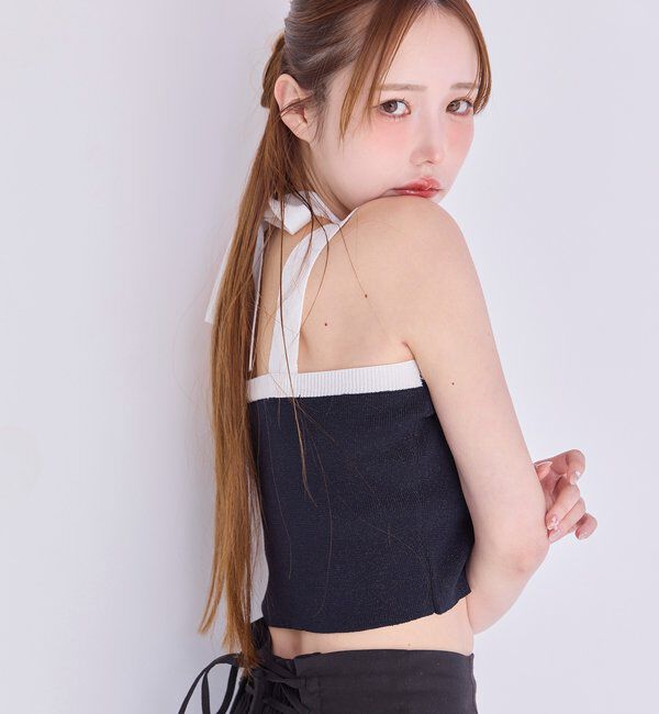  「セット対応/配色ラメニットビスチェ」|ニット・セーター|