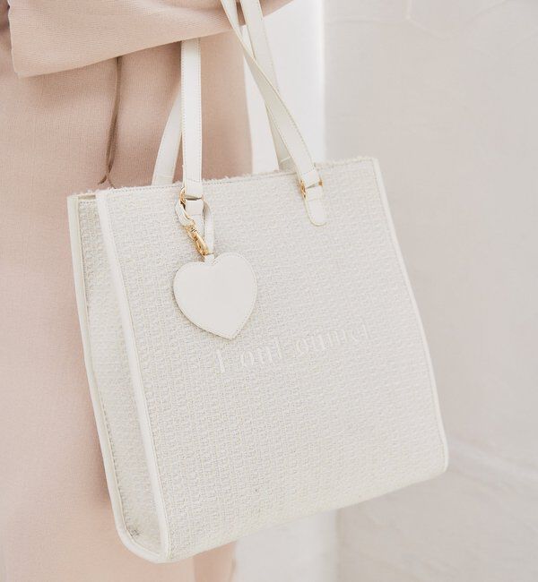  「【LouLoumei】／ハートチャーム付きトートバッグ／自立可能」|ショルダー・メッセンジャー|