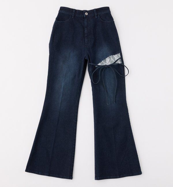  「サイドカットレースフレアデニム」|その他|