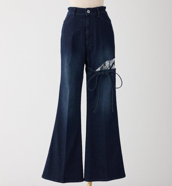  「サイドカットレースフレアデニム」|その他|