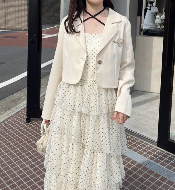  「【WEB限定リバイバル】ブローチ付きショートテーラージャケット」|テーラードジャケット|