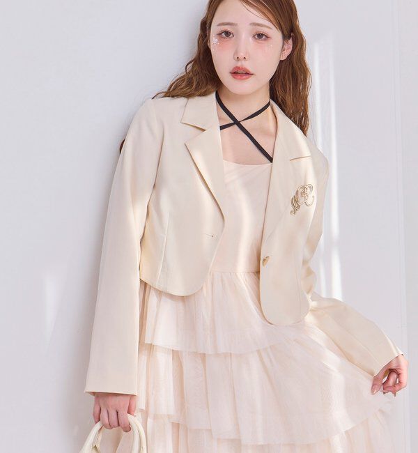  「【WEB限定リバイバル】ブローチ付きショートテーラージャケット」|テーラードジャケット|