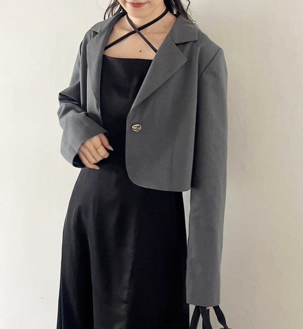  「【WEB限定リバイバル】ブローチ付きショートテーラージャケット」|テーラードジャケット|