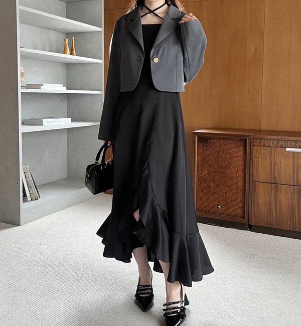  「【WEB限定リバイバル】ブローチ付きショートテーラージャケット」|テーラードジャケット|