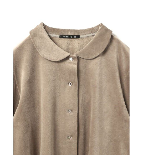 mizuiro ind「mizuiro ind ベロアラウンドカラーシャツ」|シャツ・ブラウス|