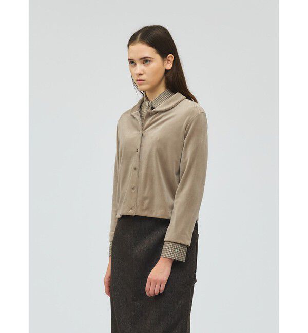 mizuiro ind「mizuiro ind ベロアラウンドカラーシャツ」|シャツ・ブラウス|