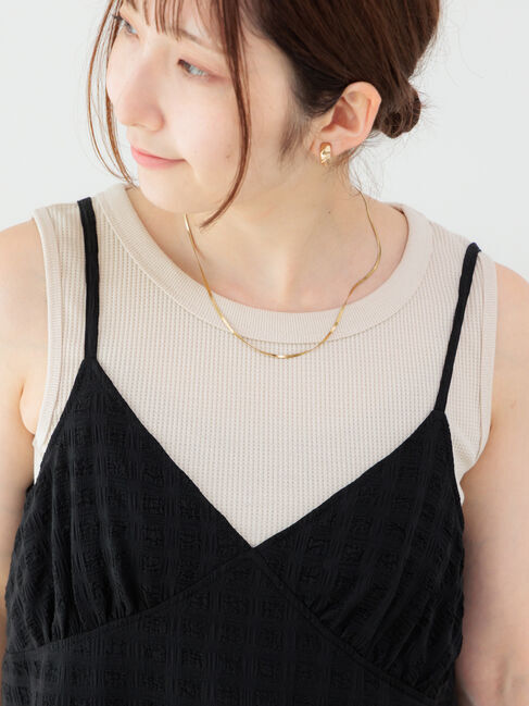 Te chichi TERRASSE「ワッフルクルーネックタンクトップ」|タンクトップ|ベージュ