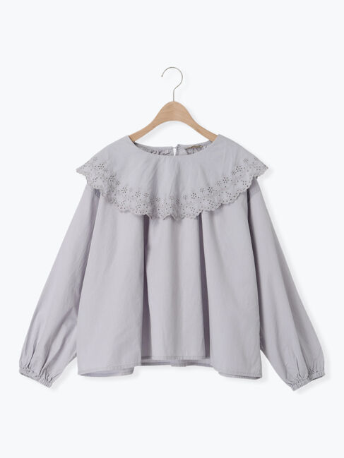 Samansa Mos2「襟ラウンドレースブラウス」|シャツ・ブラウス|