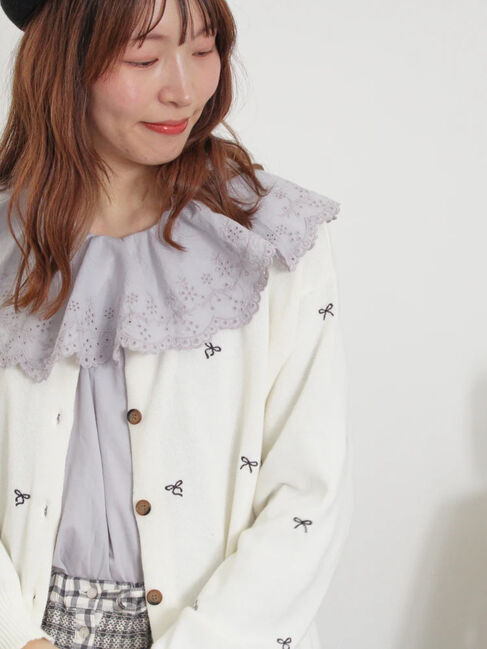 Samansa Mos2「襟ラウンドレースブラウス」|シャツ・ブラウス|ラベンダー