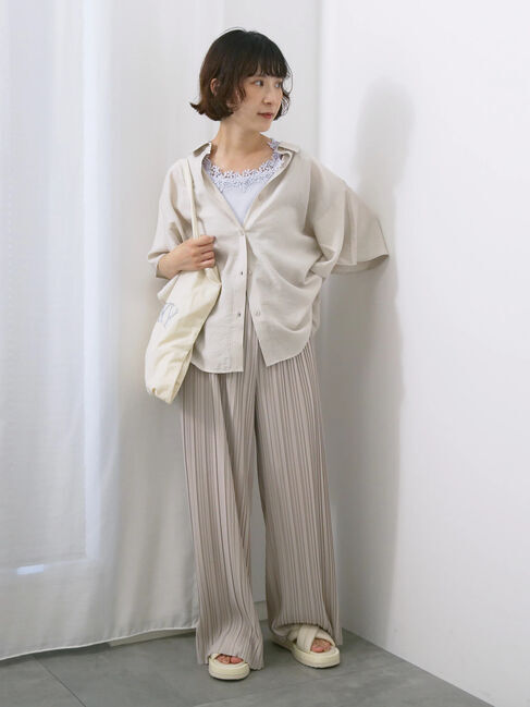 Samansa Mos2 blue「◎柄アソートプリーツパンツ」|その他|