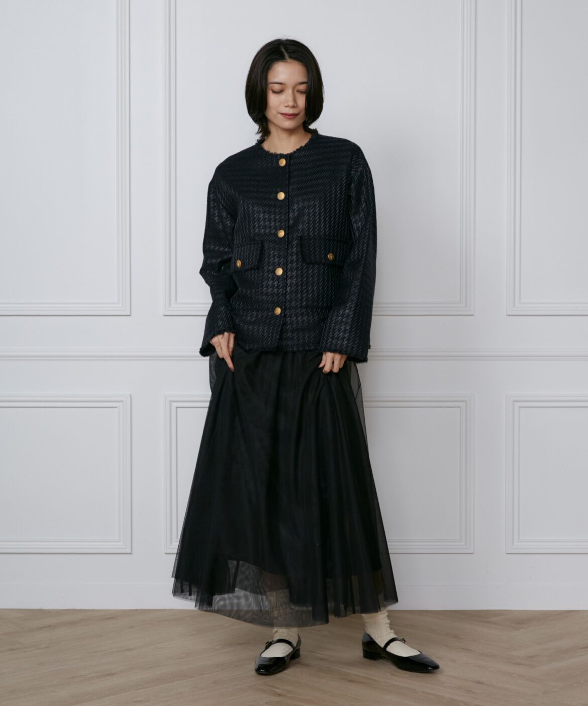 INED「ロービングツイードノーカラージャケット《PONTETORTO》」|ノーカラージャケット|