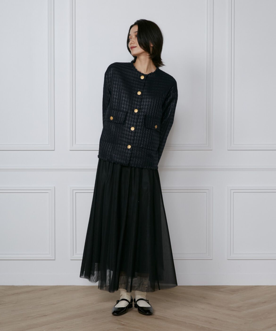 INED「ロービングツイードノーカラージャケット《PONTETORTO》」|ノーカラージャケット|