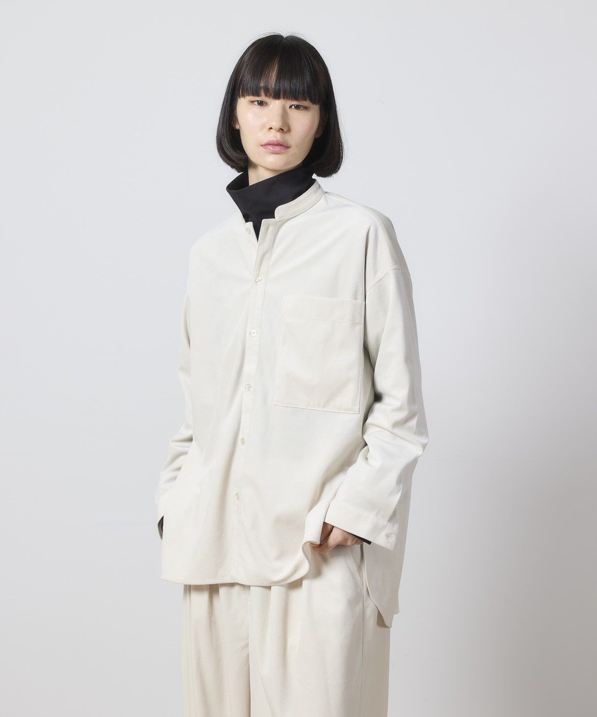 DAY by DAY it&rsquo;s international「《ユニセックス》ミルキーコールバンドカラーシャツ」|シャツ・ブラウス|アイボリー2