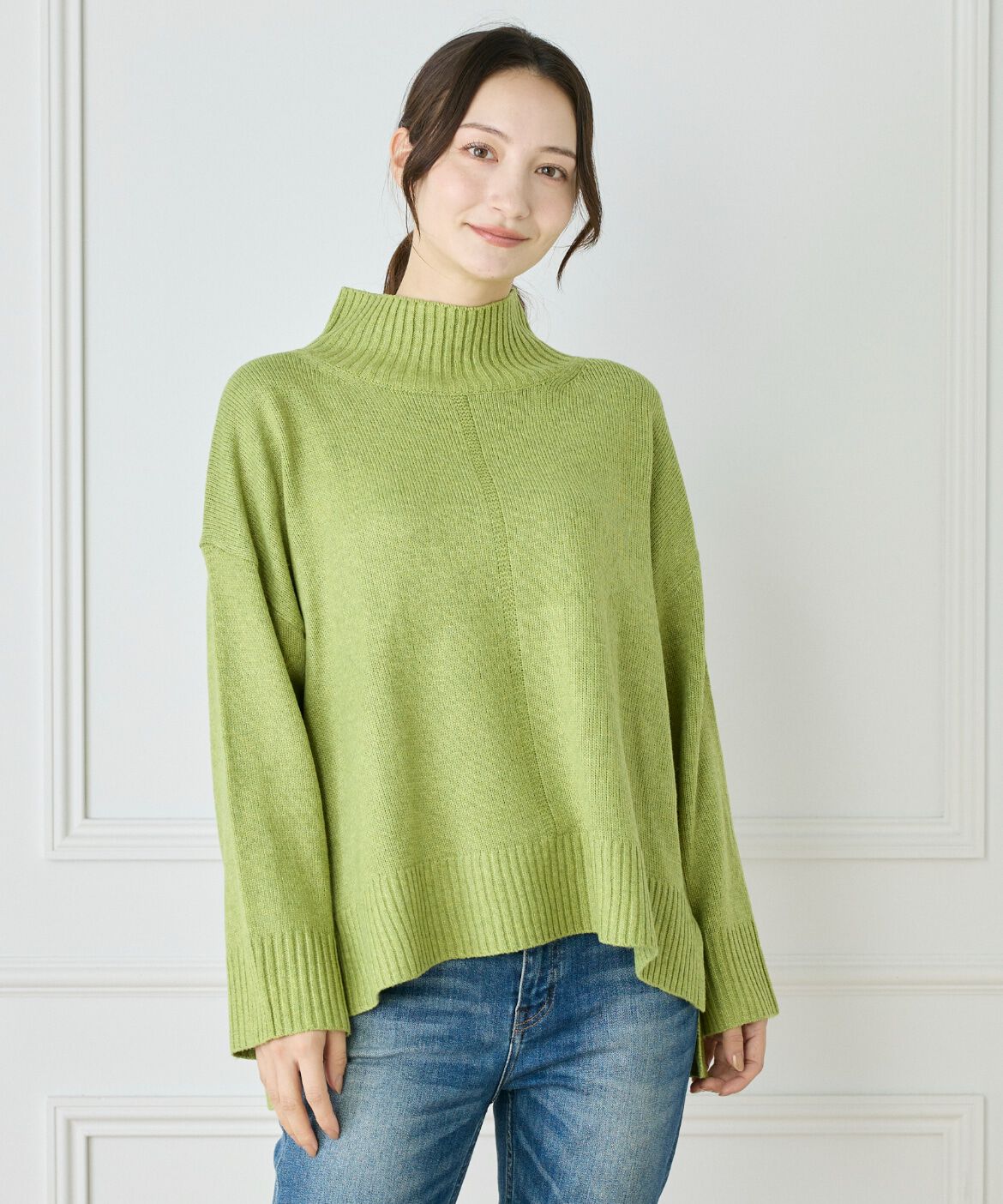 Le Souk「スフレニットハイネックプルオーバー」|ニット・セーター|イエロー