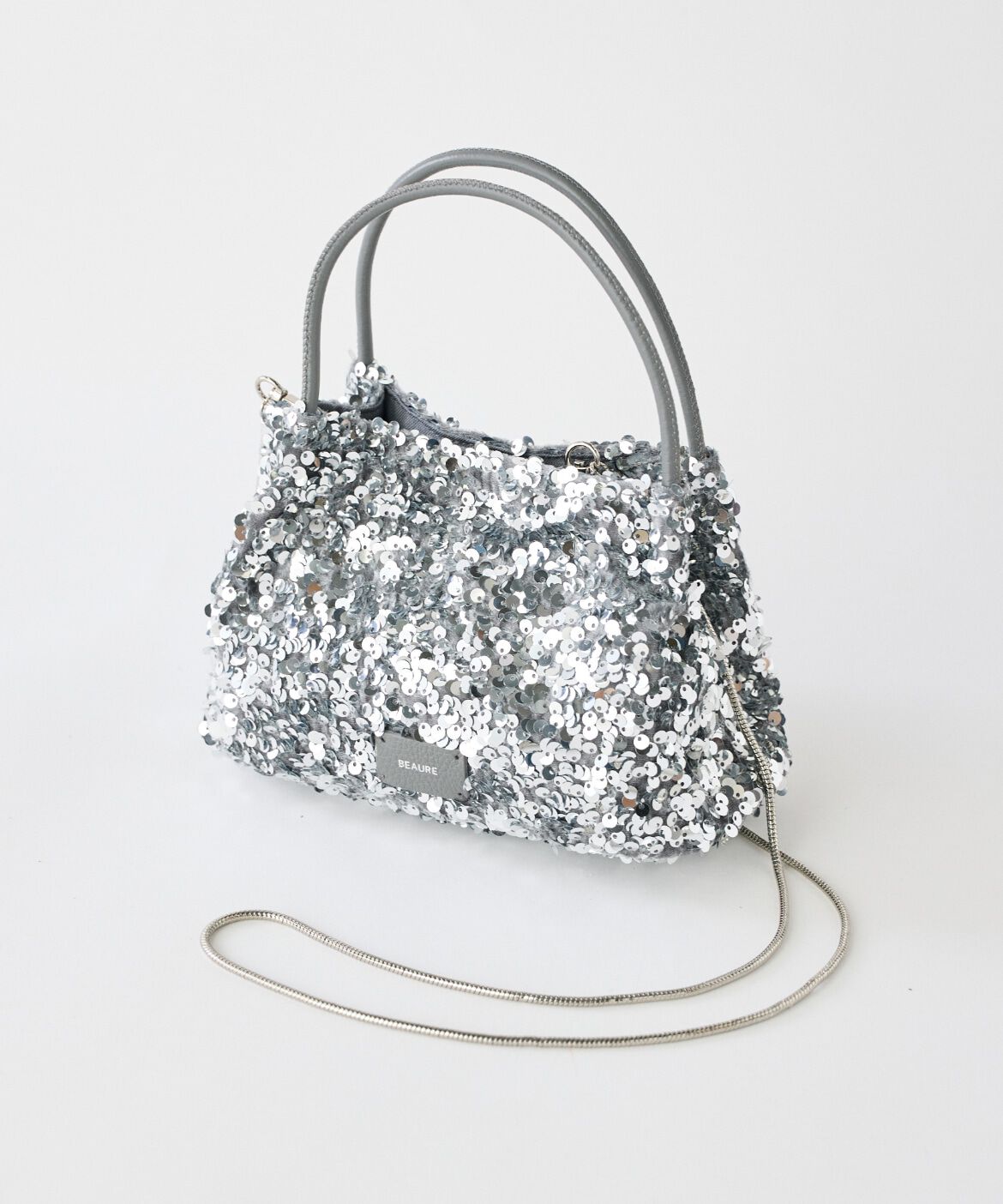 Le Souk「Sequined Mini ショルダーバッグ《 BEAURE/ヴュレ(ビュレ) 》」|パーティーバッグ|シルバー