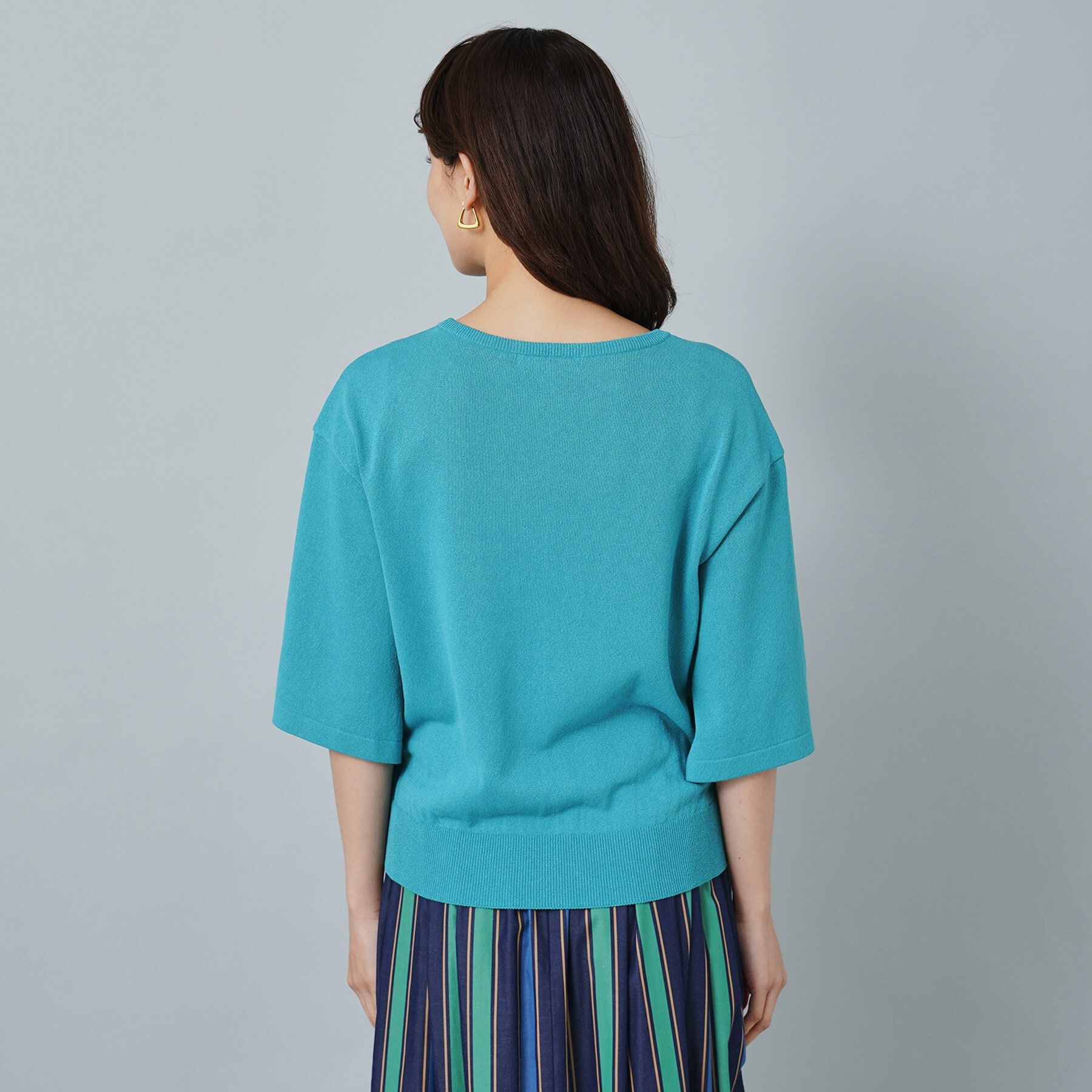 UNTITLED「【春夏ニット／薄手／６色展開】ペーパーエステル 袖スリットニット」|ニット・セーター|