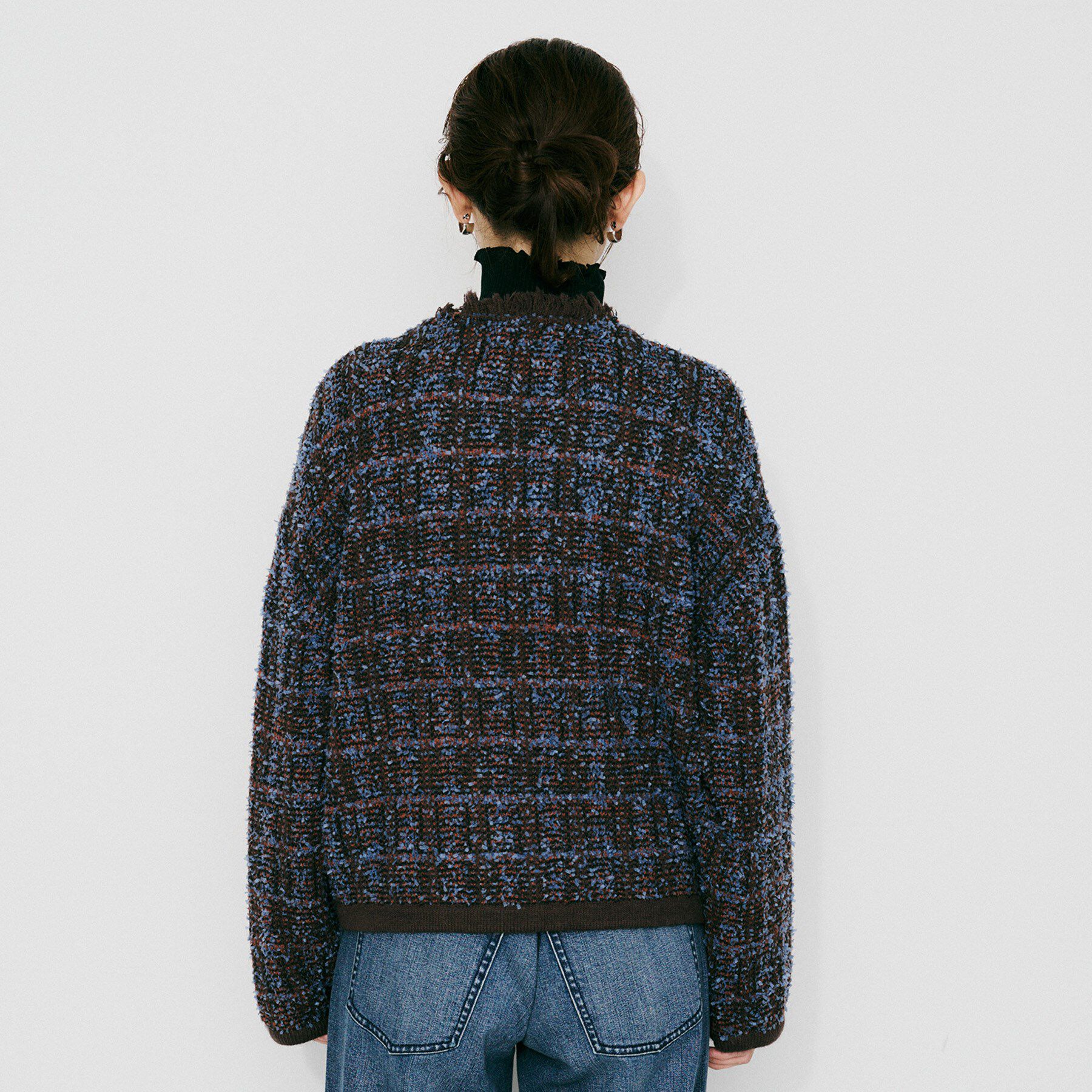 UNTITLED「【Audrey and John Wad】Vネックツイード柄ニットカーディガン」|カーディガン|