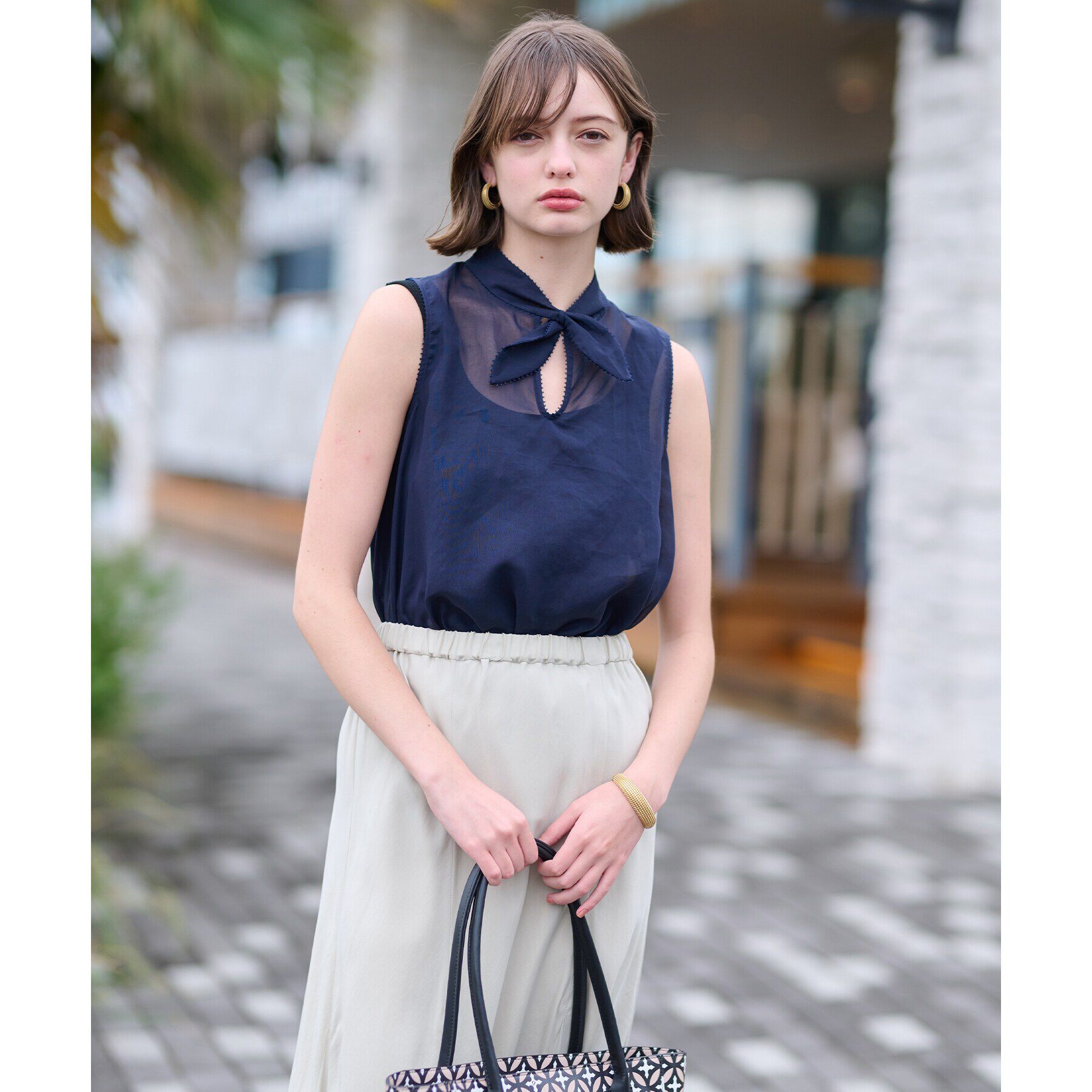 DRESSTERIOR「シアーリボンアーカイブブラウス」|シャツ・ブラウス|