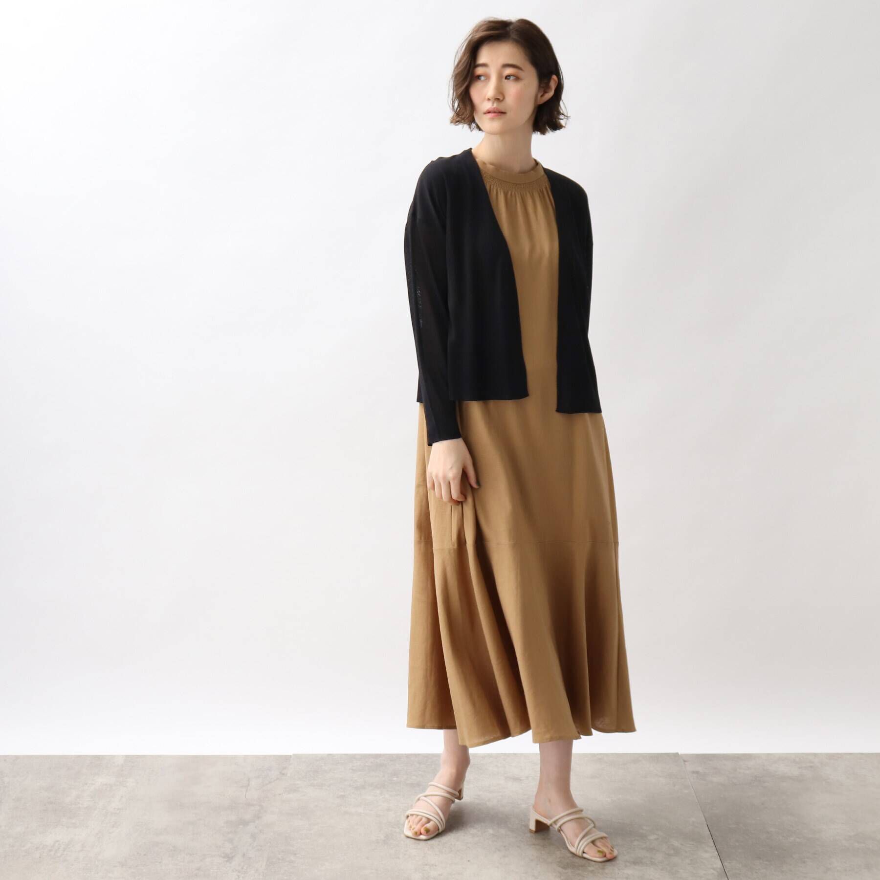 grove「洗えてひんやりスパークヤーンショートカーデ」|カーディガン|