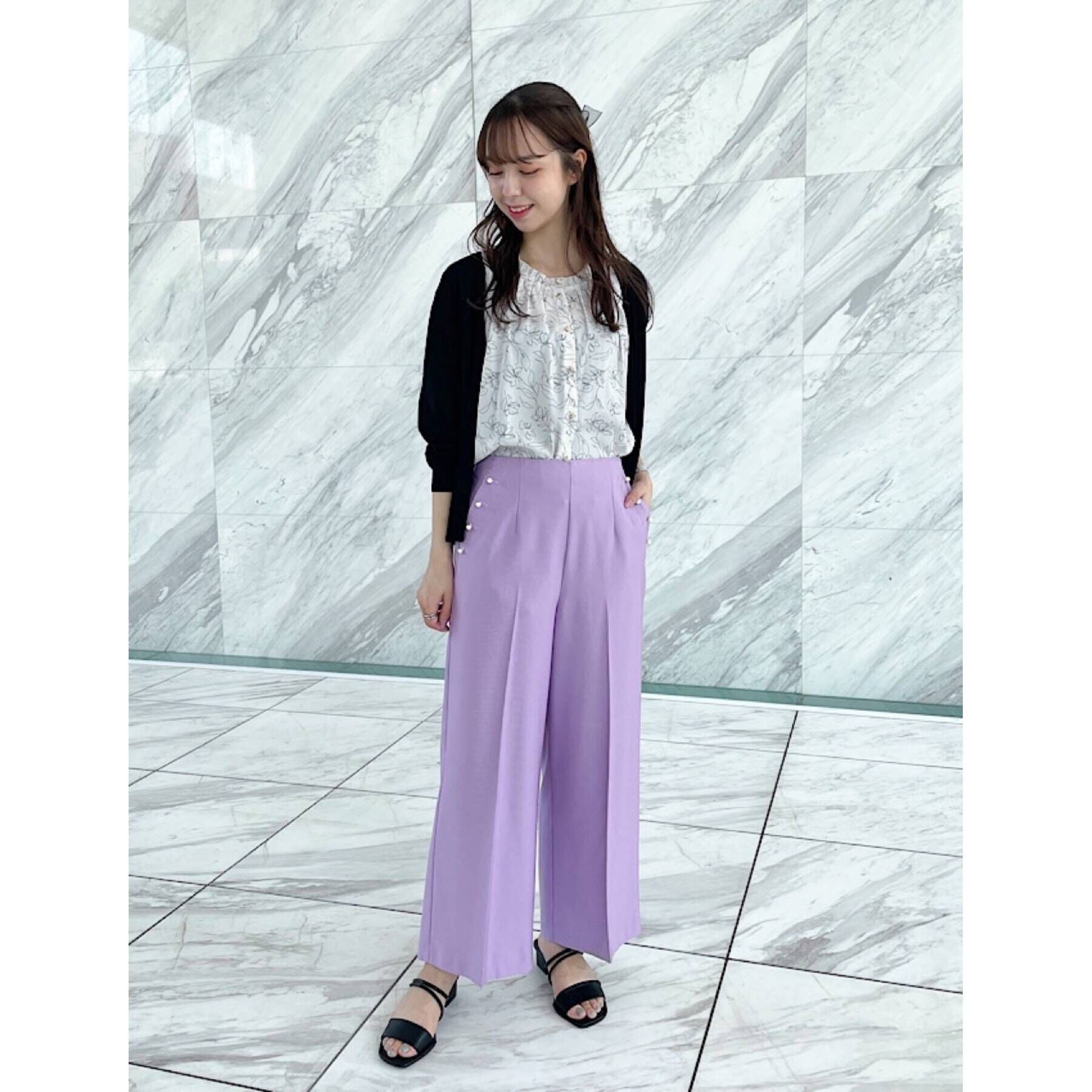 grove「洗えてひんやりスパークヤーンショートカーデ」|カーディガン|