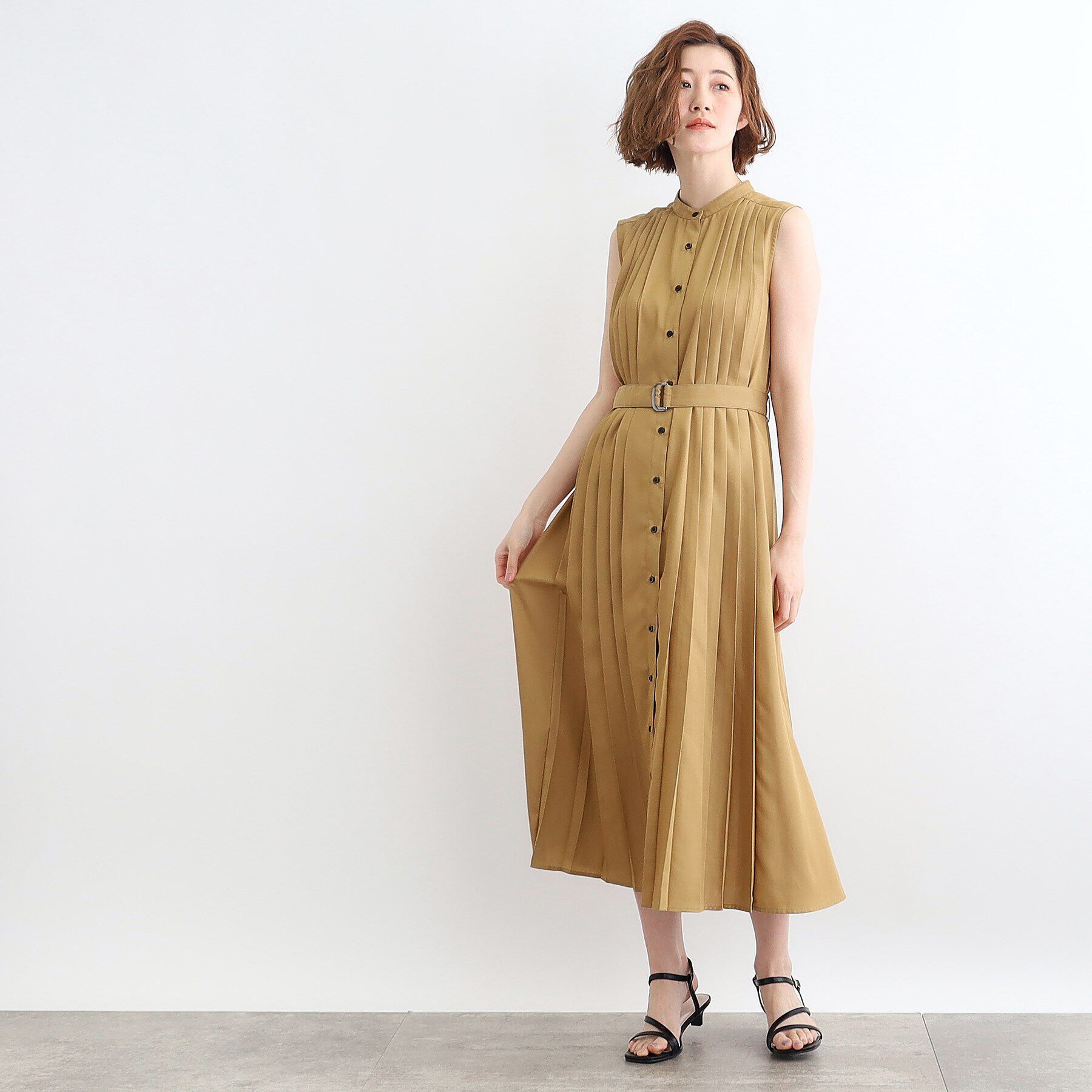 grove「シャンブレープリーツワンピース」|ワンピース|