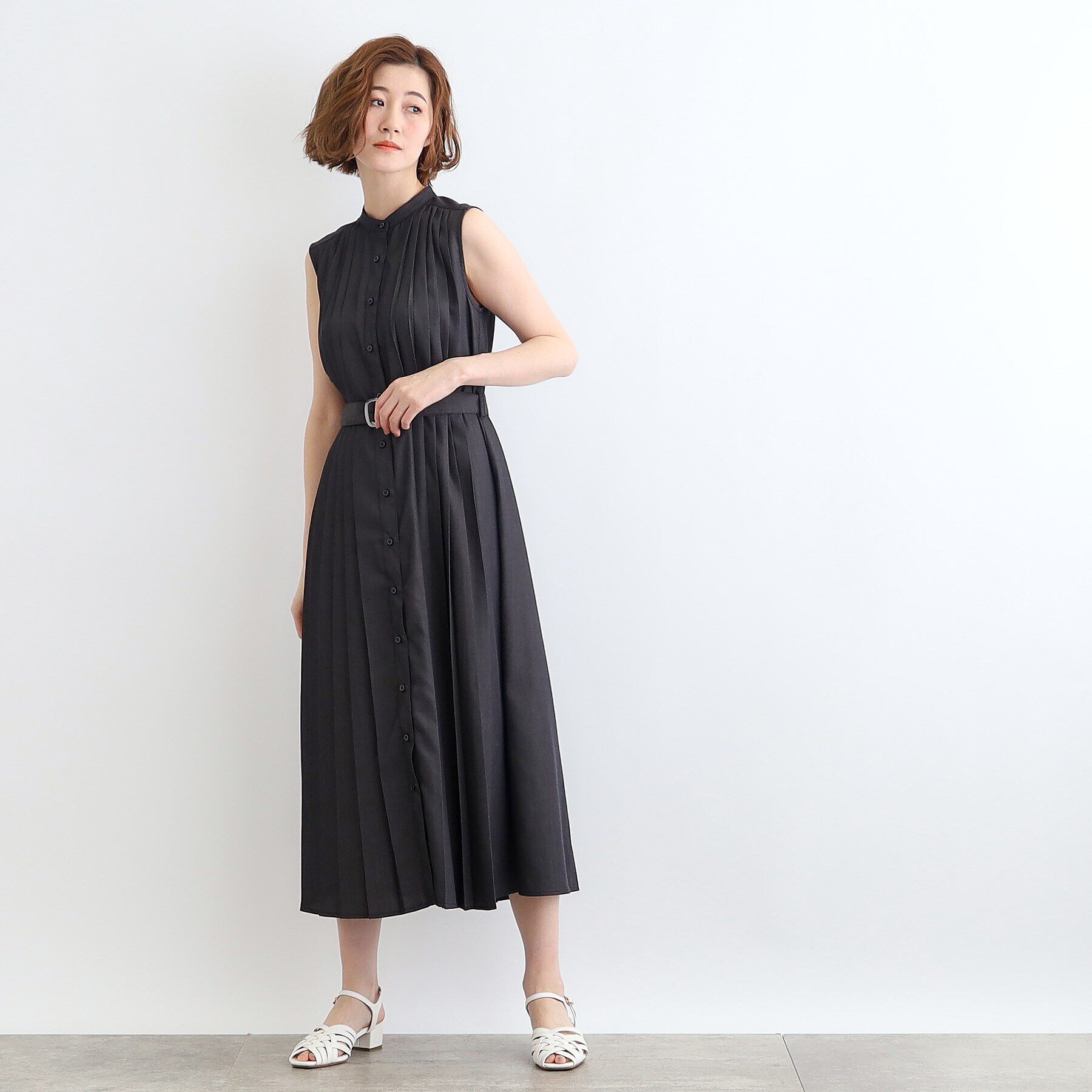 grove「シャンブレープリーツワンピース」|ワンピース|