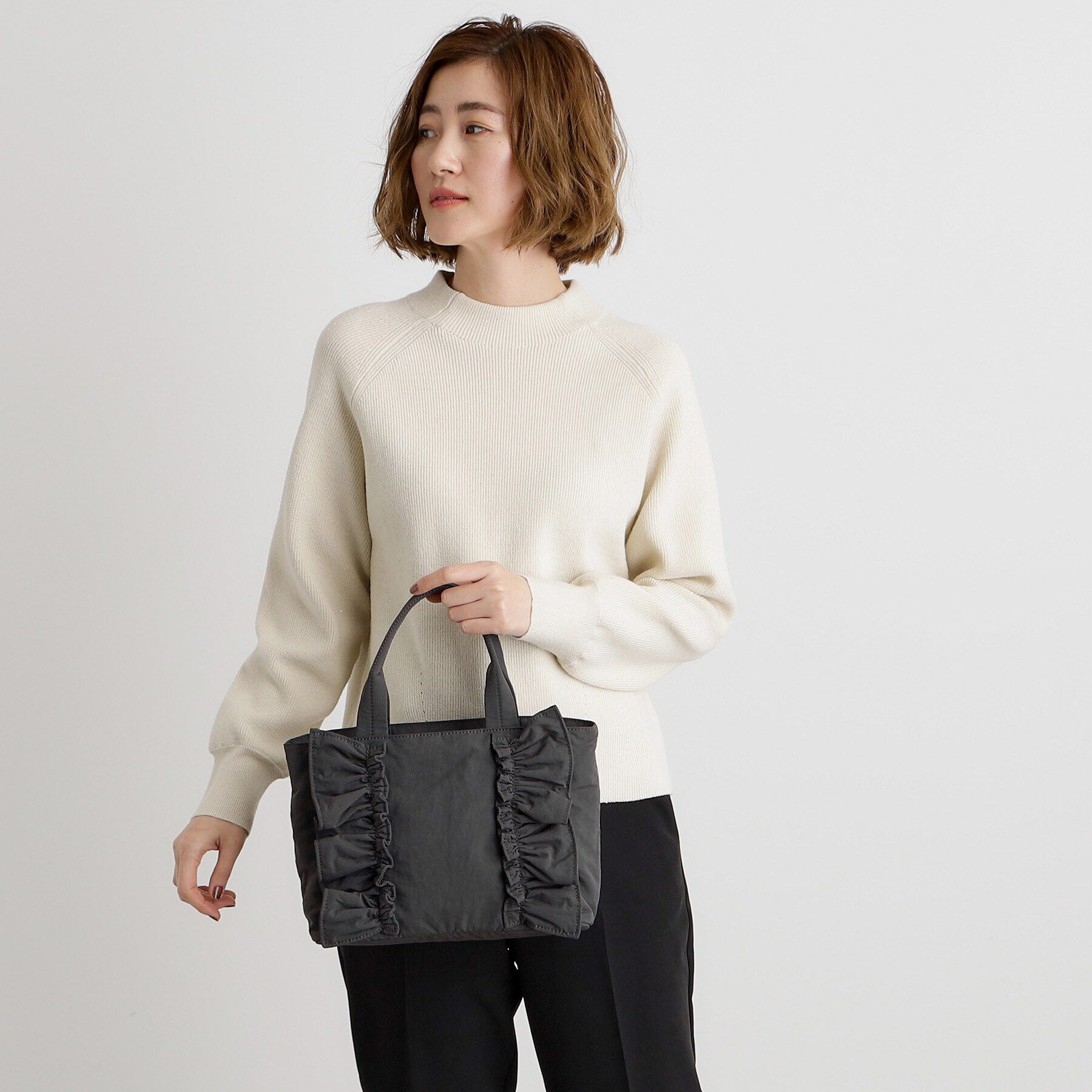 grove「縦フリルナイロン2WAYトート」|トートバッグ|