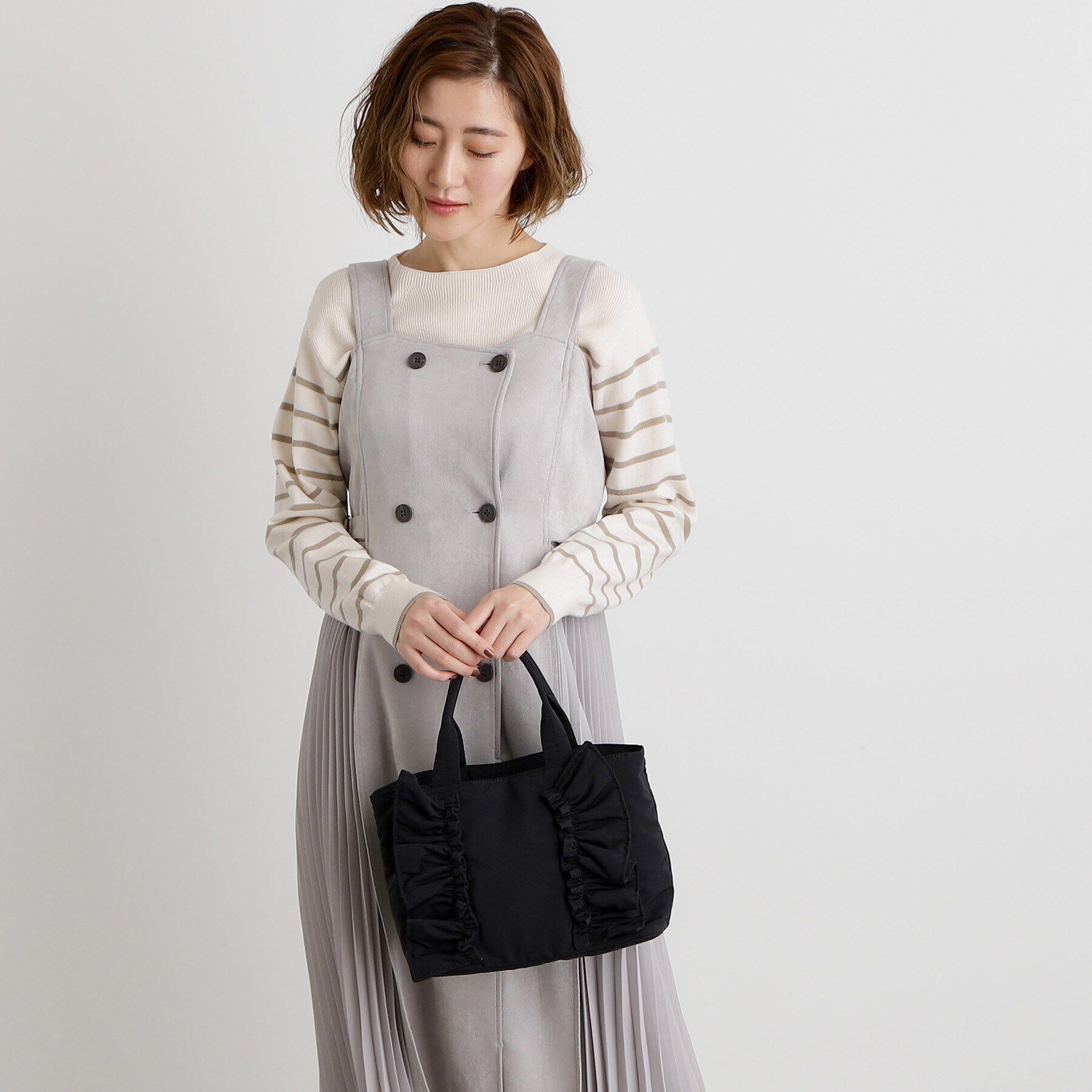 grove「縦フリルナイロン2WAYトート」|トートバッグ|