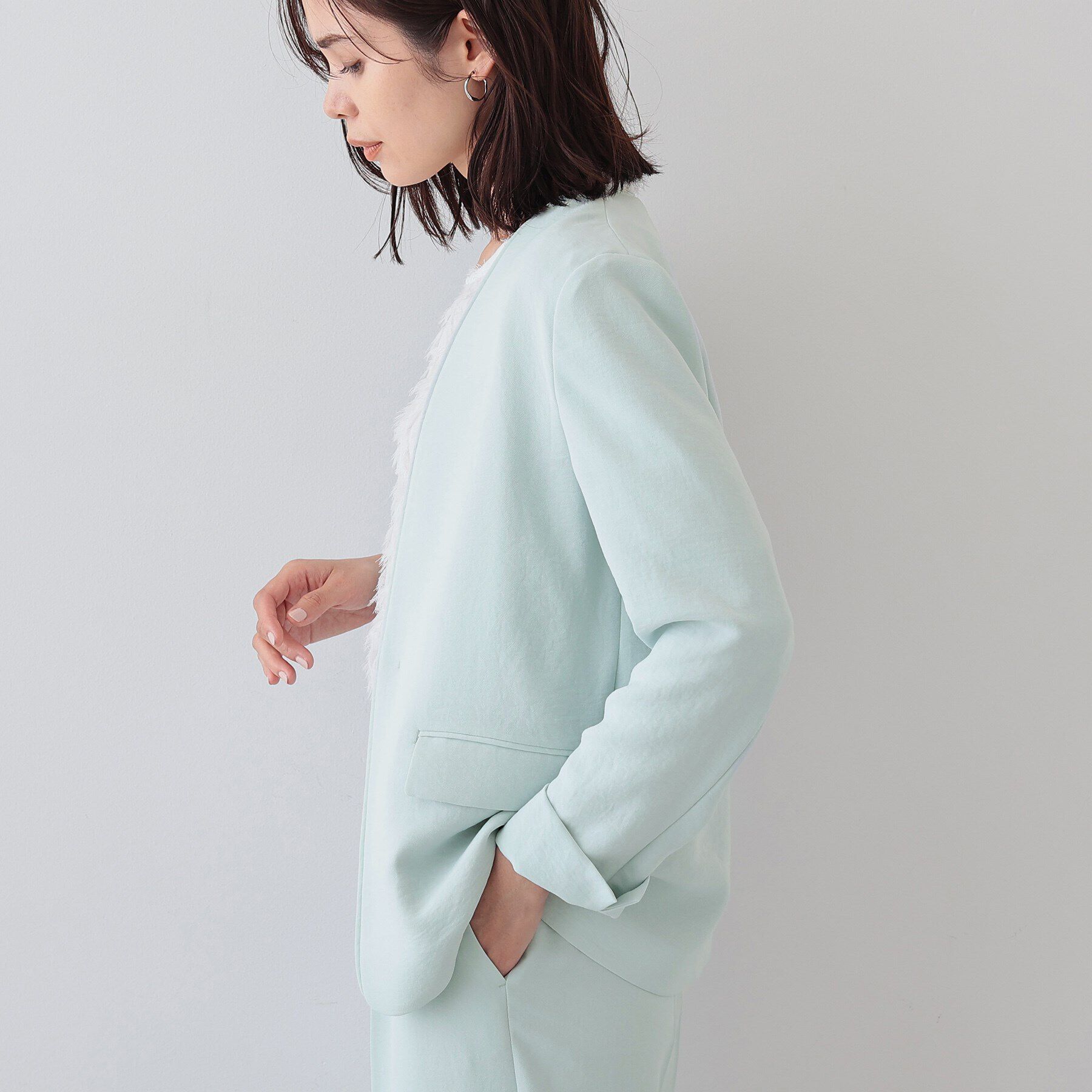 INDIVI「【着る日傘/遮熱/UVケア】ノーカラージャケット」|スーツ|