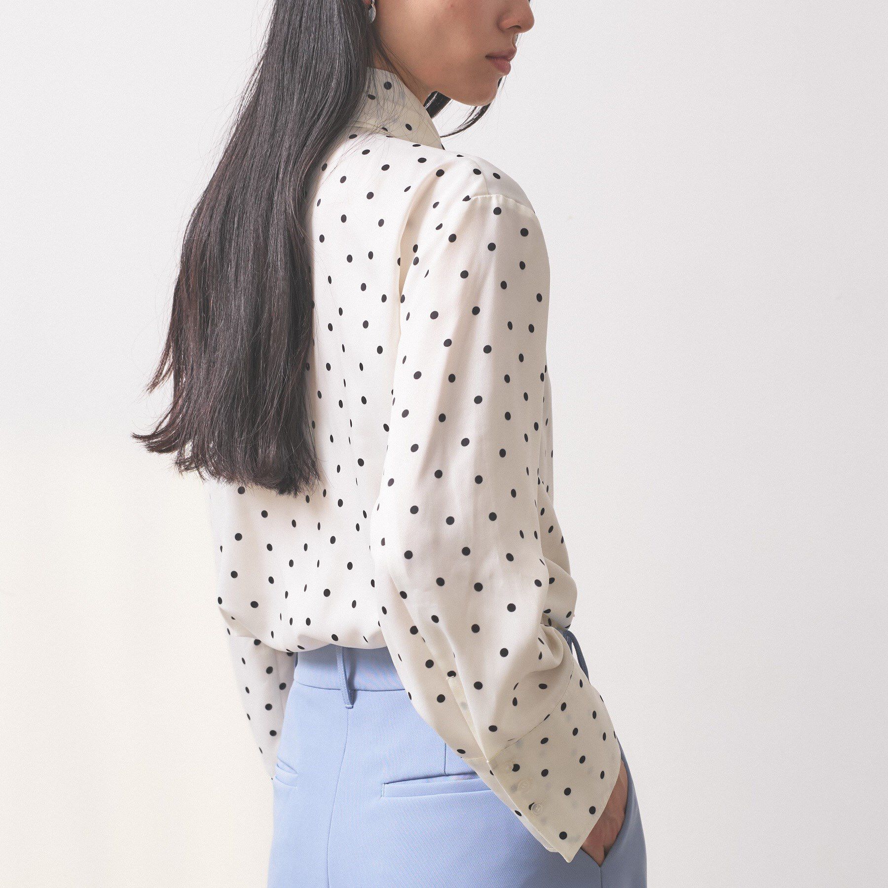GALLEST「【オケージョン】サテンドットボウタイブラウス」|シャツ・ブラウス|