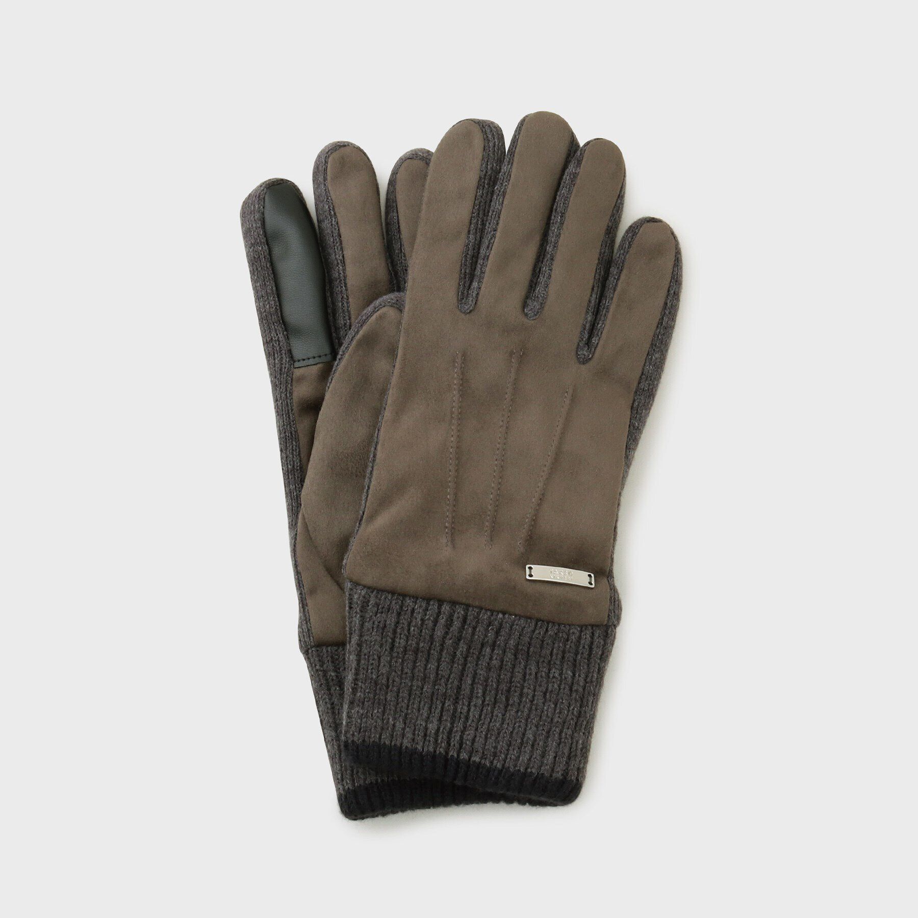 TAKEO KIKUCHI「【スマホ対応】ニットコンビ グローブ」|手袋|チャコールグレー(0
