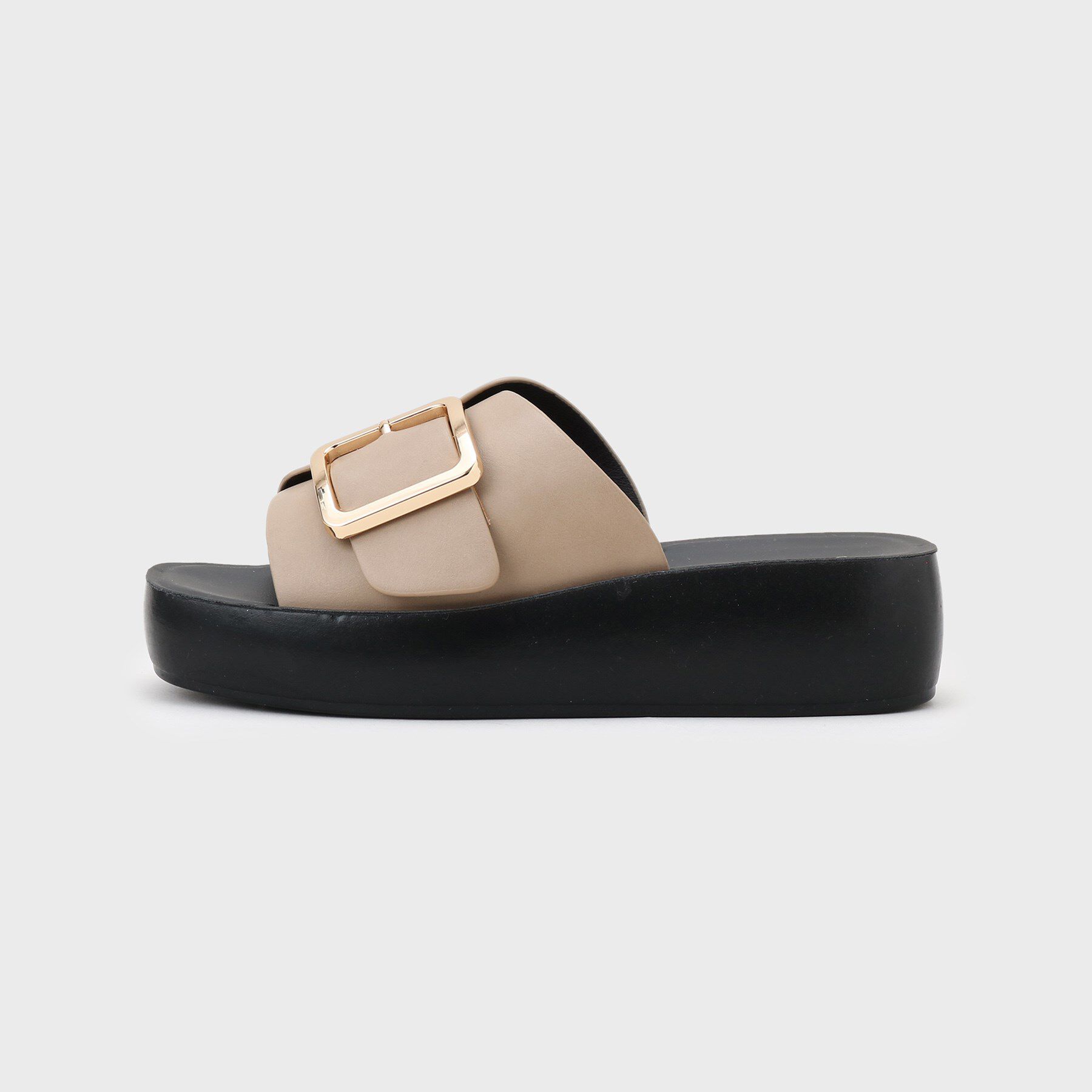 OPAQUE.CLIP「ゴールドバックルボリュームソールサンダル」|サンダル|
