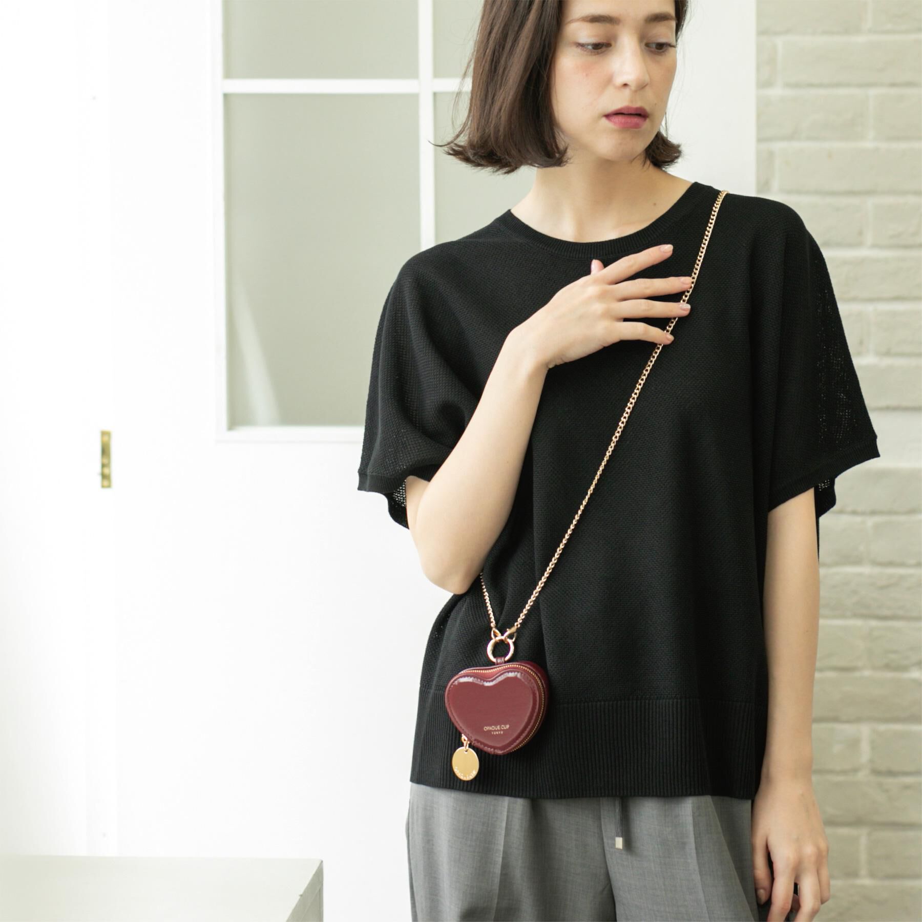 OPAQUE.CLIP「《5色展開/S-LLサイズ》リラクシーメッシュニット【洗濯機洗い可】」|ニット・セーター|