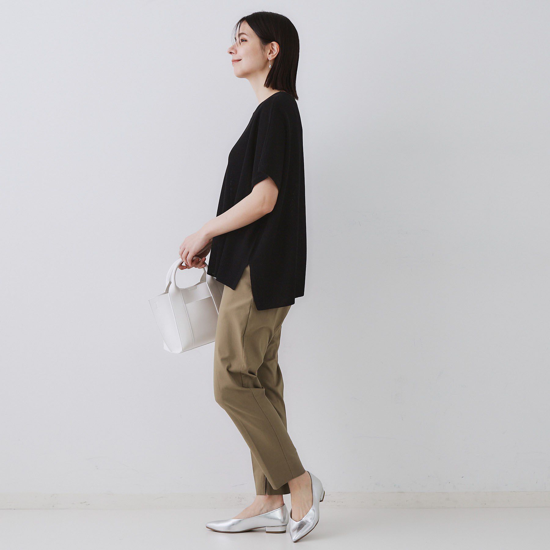 OPAQUE.CLIP「《5色展開/S-LLサイズ》リラクシーメッシュニット【洗濯機洗い可】」|ニット・セーター|