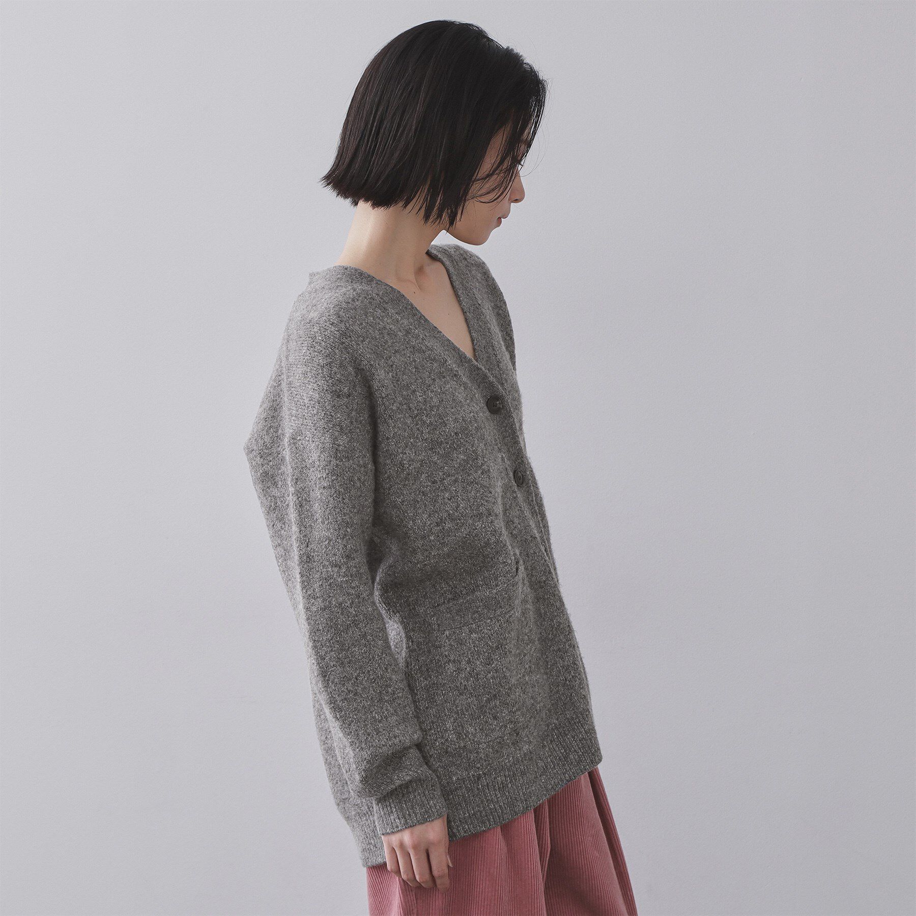 OPAQUE.CLIP「Vネックニットカーディガン／セットアップ対応可【洗濯機OK】」|カーディガン|