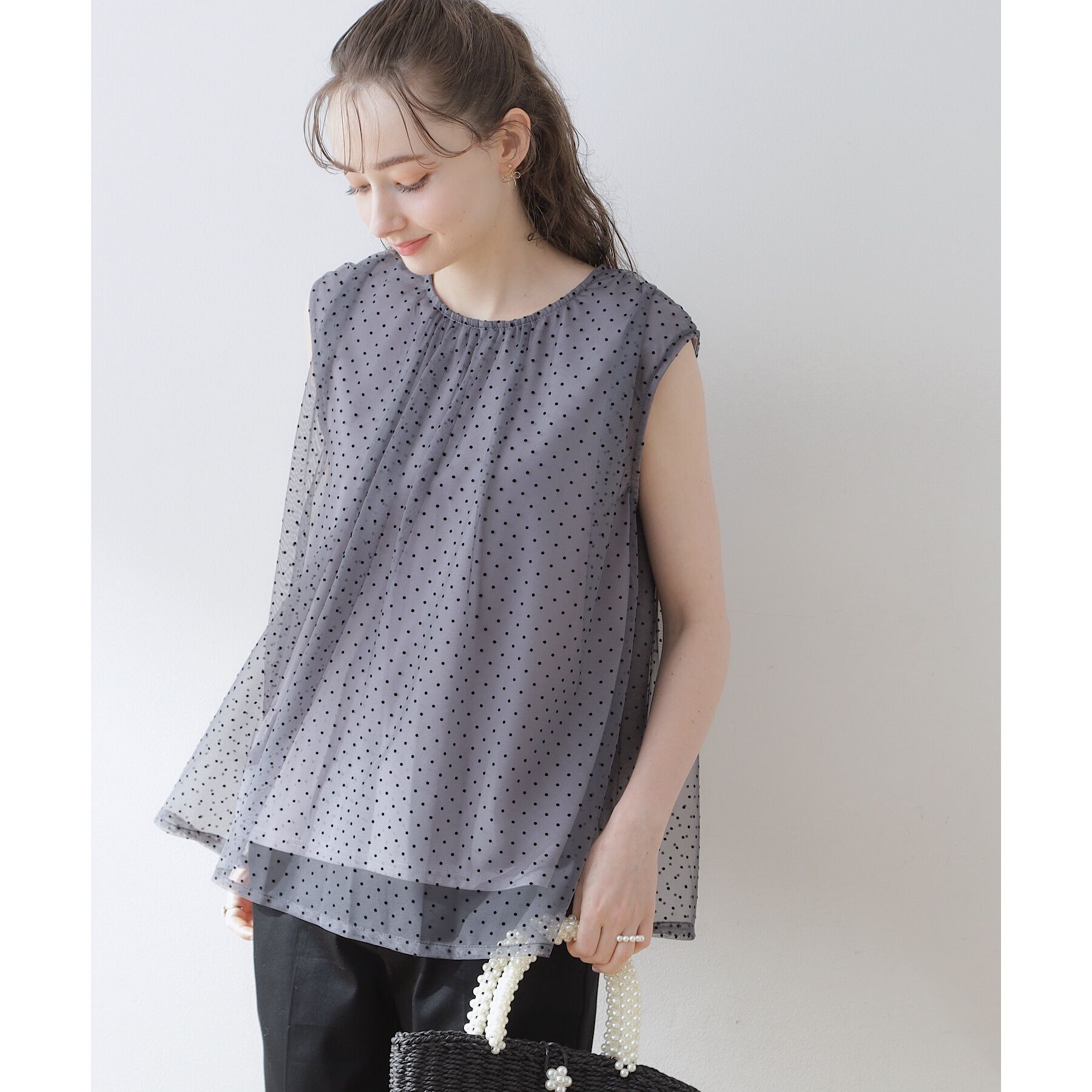 Couture broach「【インしないでキマる】フロッキードットチュニック」|チュニック|