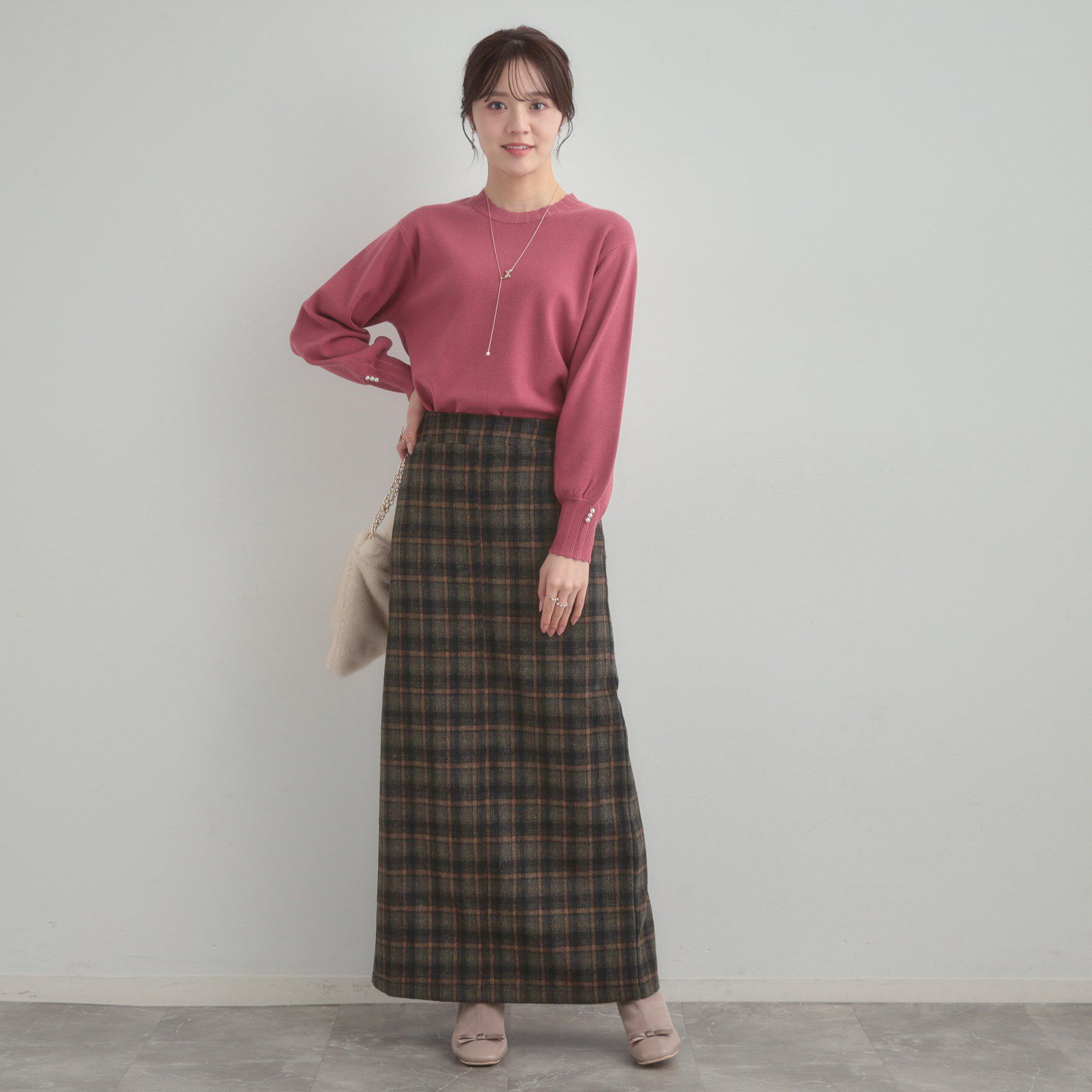 Couture broach「シャギーチェックIラインスカート」|スカート|