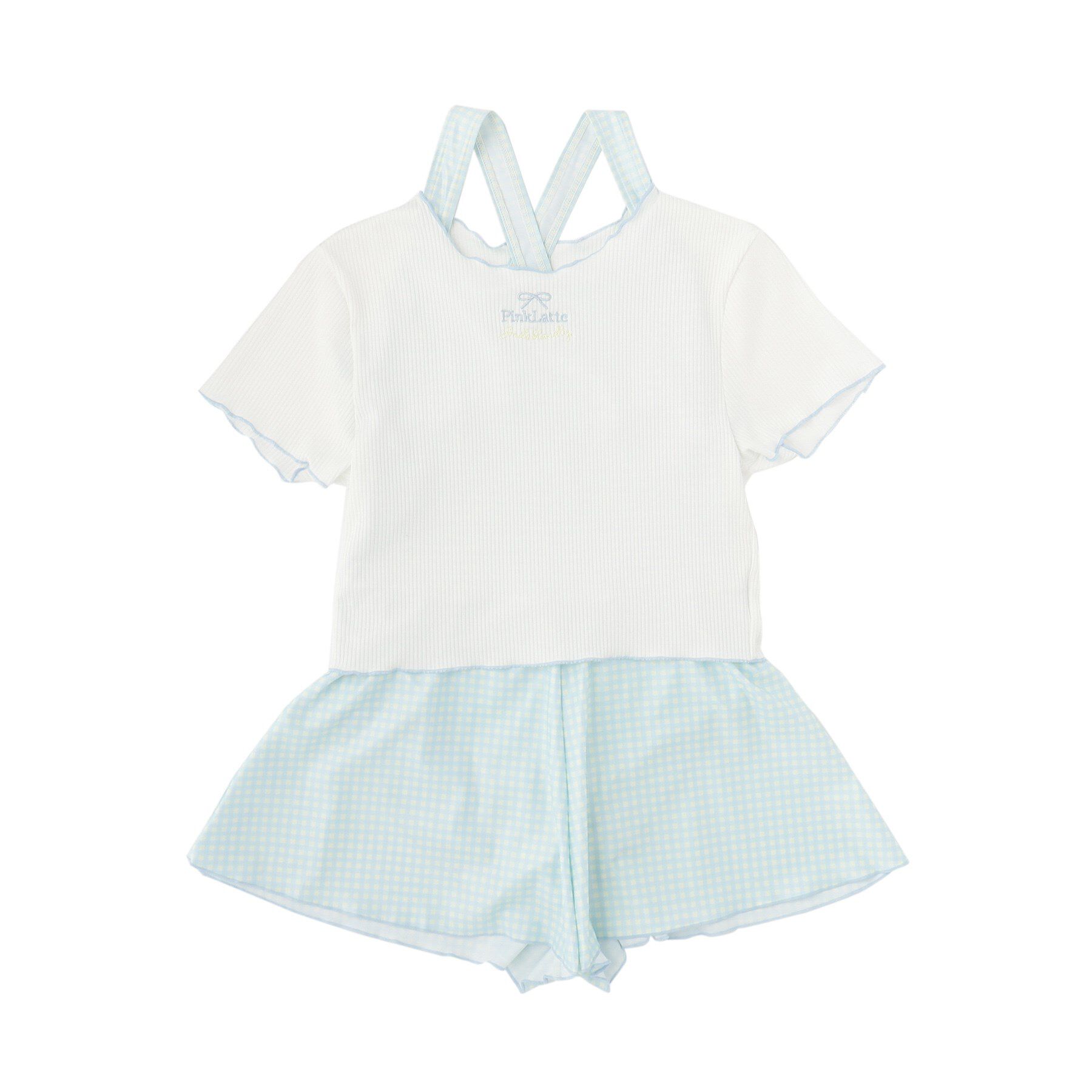 PINK-latte「リブT付ギンガムチェックワンピース」|その他|