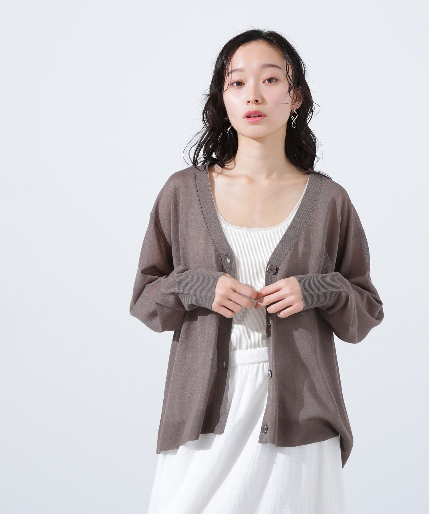  「ルーズミドルシアーカーディガン」|ニット・セーター|