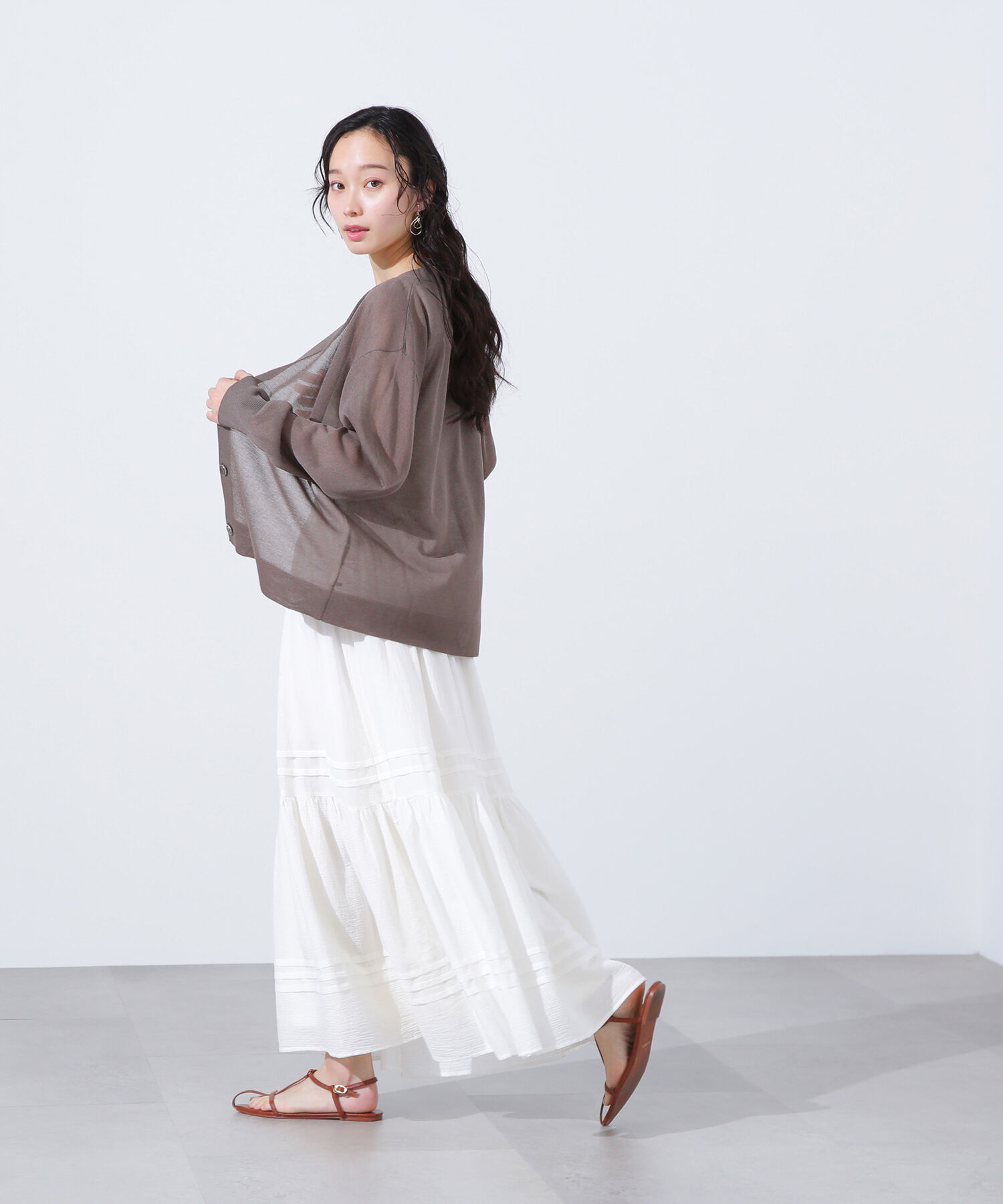  「ルーズミドルシアーカーディガン」|ニット・セーター|