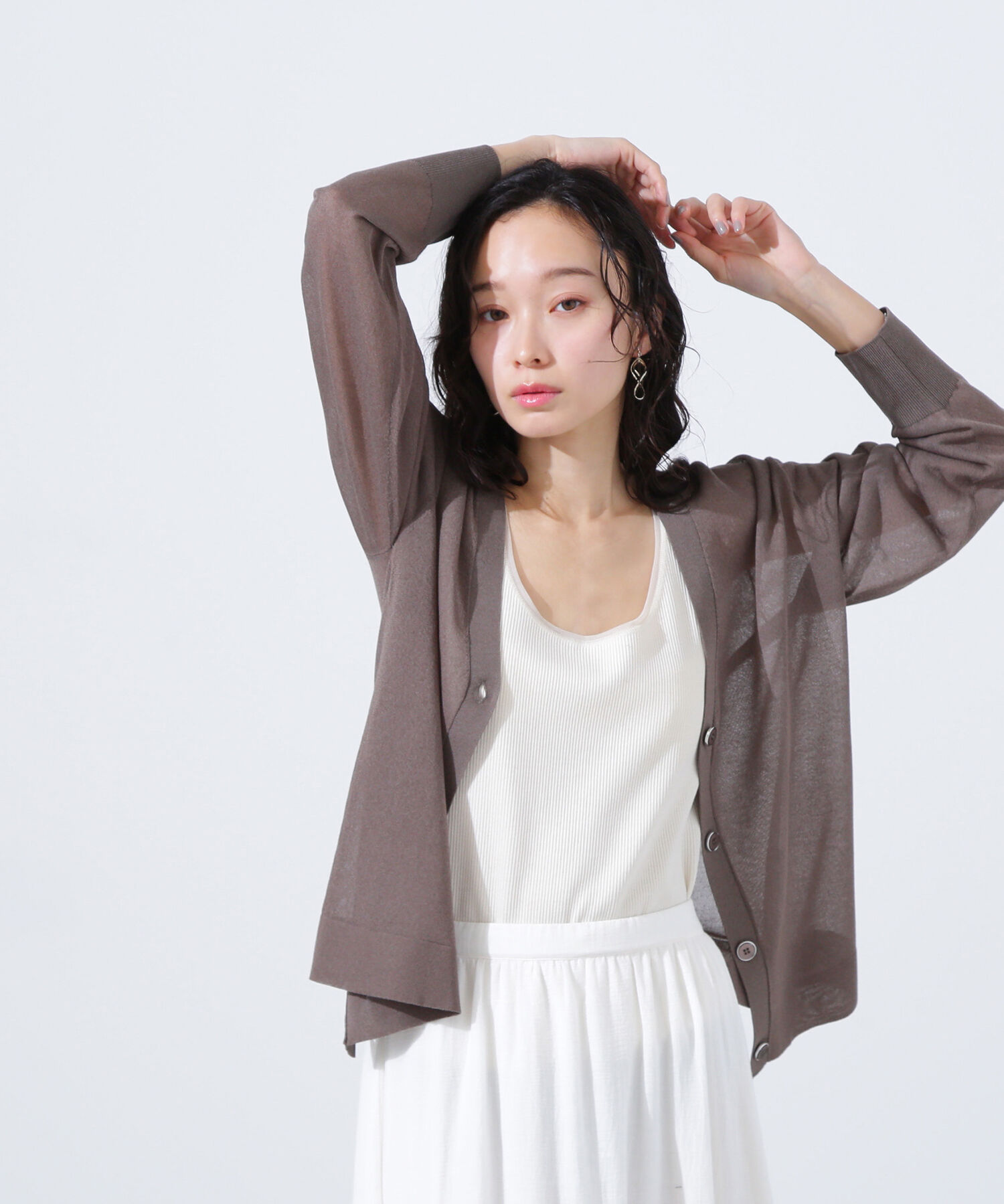  「ルーズミドルシアーカーディガン」|ニット・セーター|