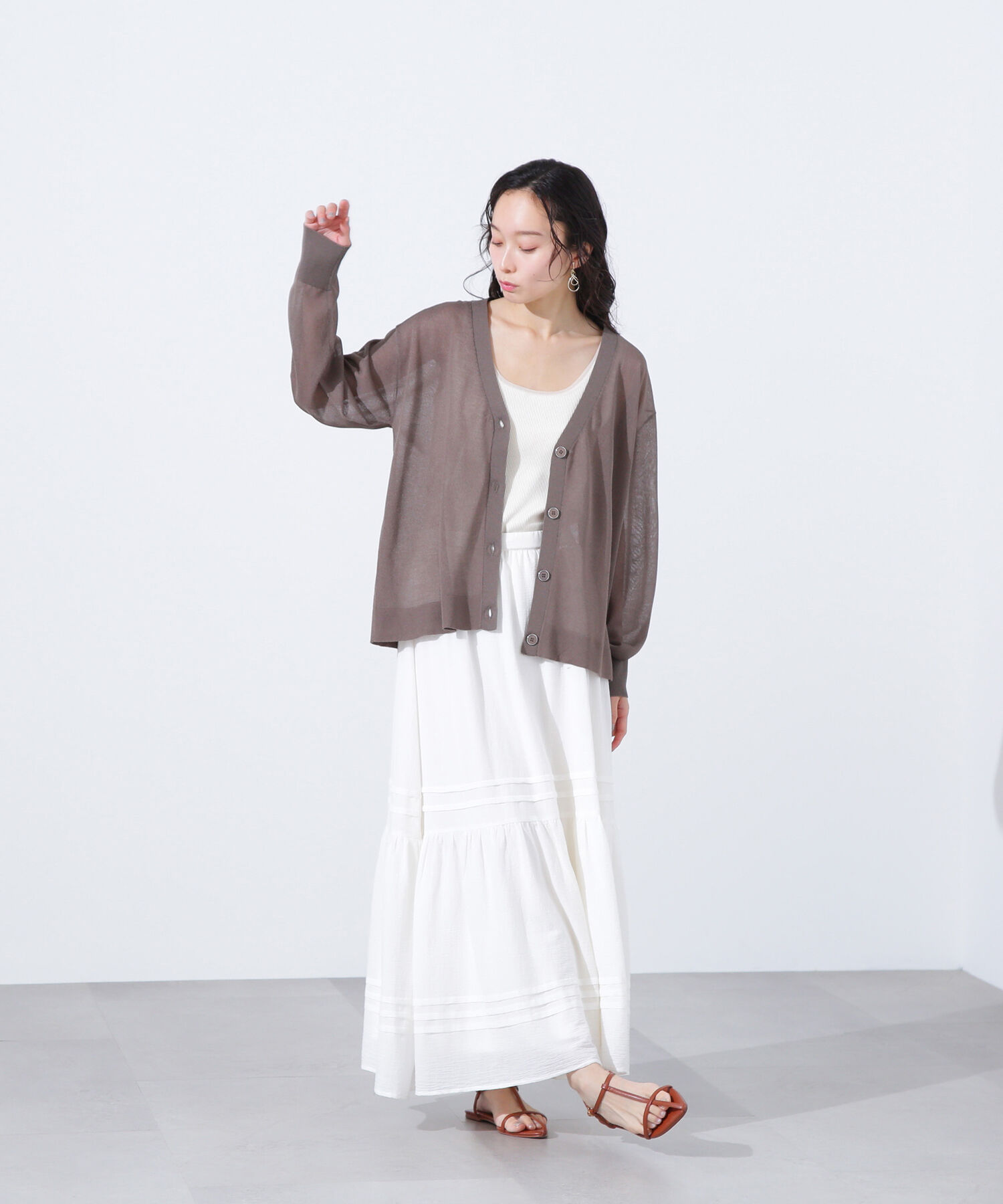  「ルーズミドルシアーカーディガン」|ニット・セーター|